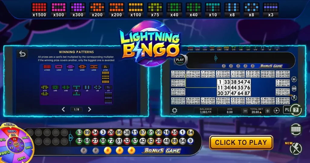 Lightning bingo banner